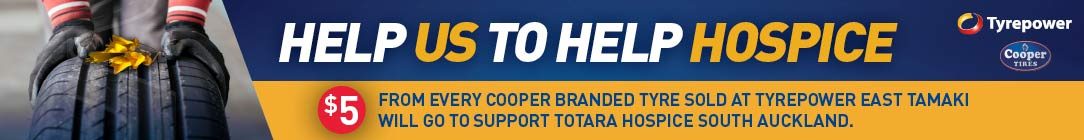 Cooper tyres Hospice donation East Tamaki Tyrepower