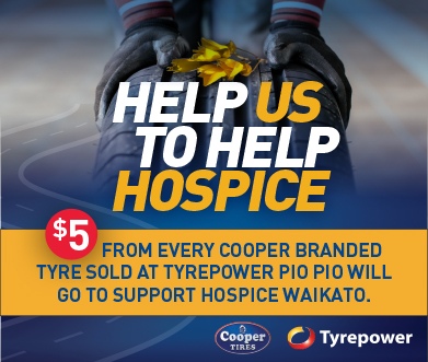 Tyrepower Pio Pio is Donating $5 for every Cooper Tyre sold to support Hospice Waikato