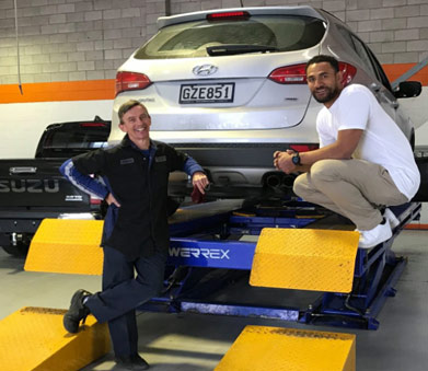 Basketball Star Mika Vukona takes a tour of North Harbour Tyrepower 1