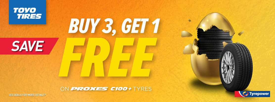 this Easter Toyo Proxes C100 buy 3 tyres get one free promotion