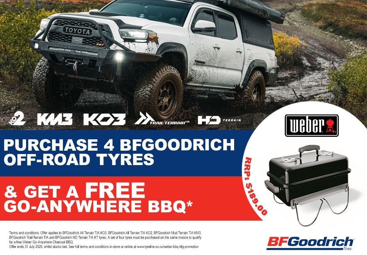 Buy 4 Off Road BF Goodrich tyres this month and get free BBQ