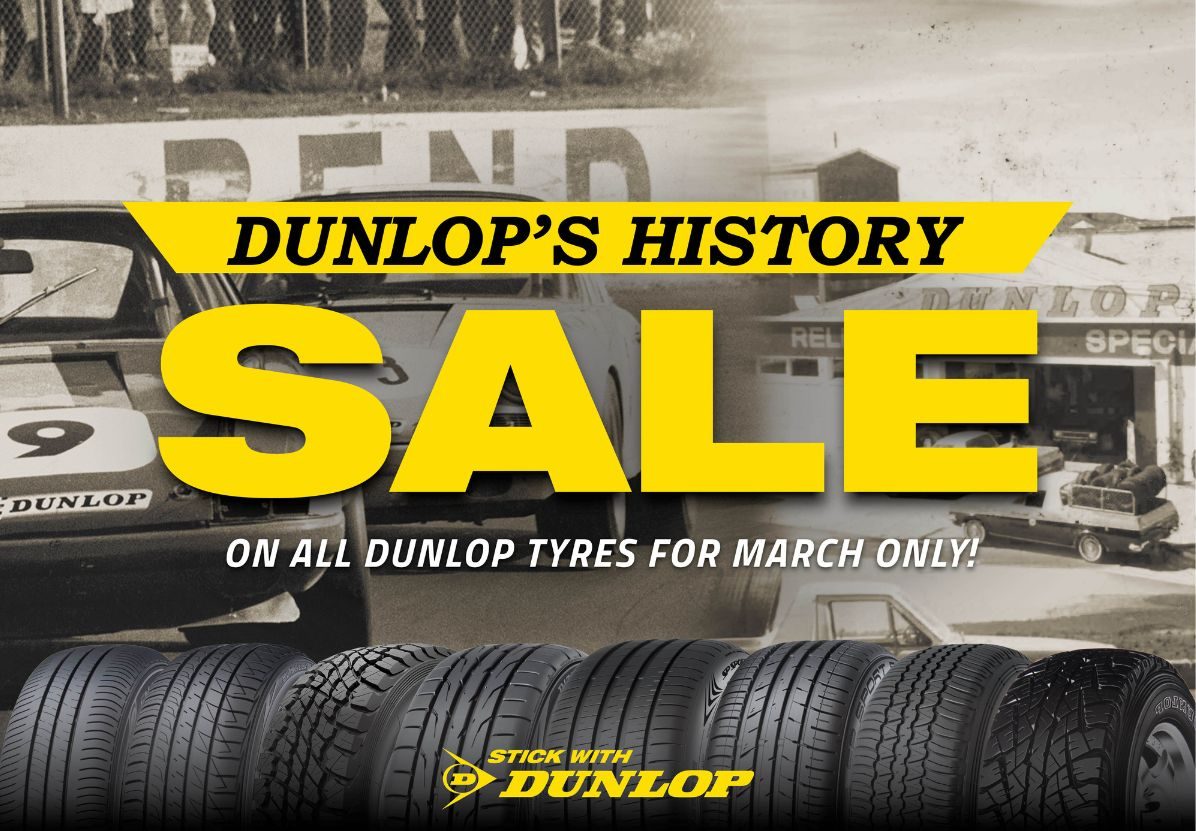 Dunlop History Sale - on All Dunlop Tyres