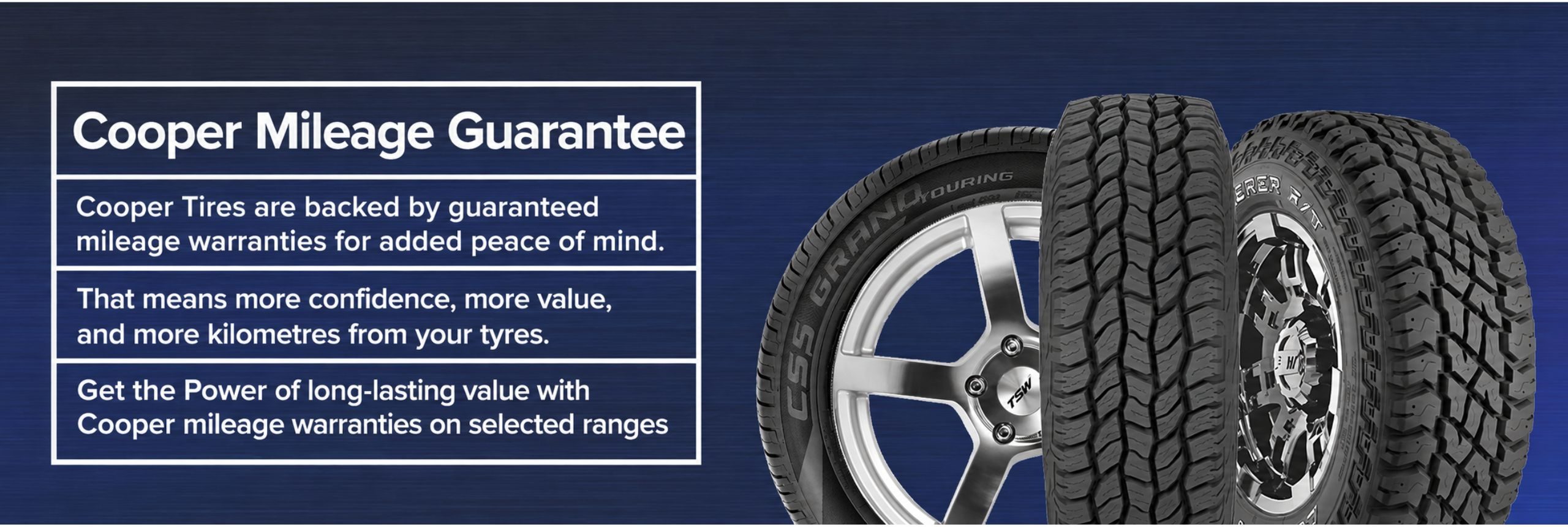 Get the power of Cooper Tires Mileage Guarantee