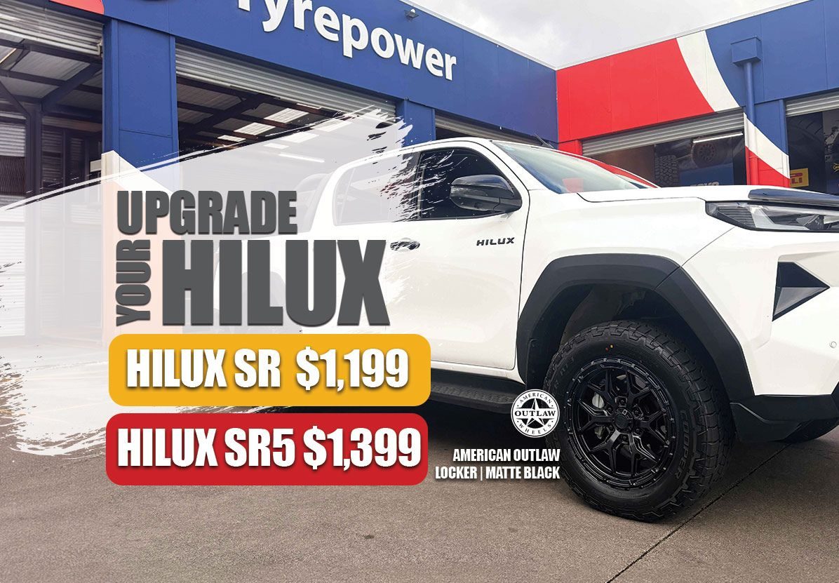 Upgrade your Hilux with American Outlaw Locker Black Satin Wheels